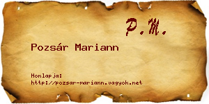 Pozsár Mariann névjegykártya